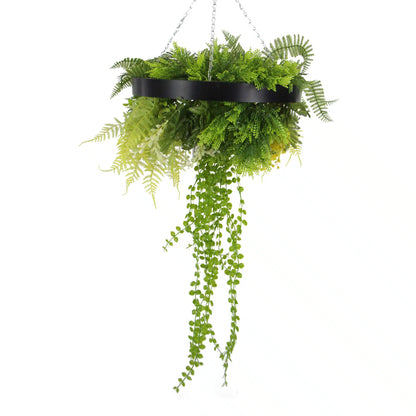 Draping Plant Artificial Roof Hanging Disc 15in long – Black Frame – UV Resistant