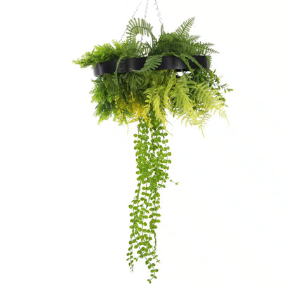 Draping Plant Artificial Roof Hanging Disc 15in long – Black Frame – UV Resistant