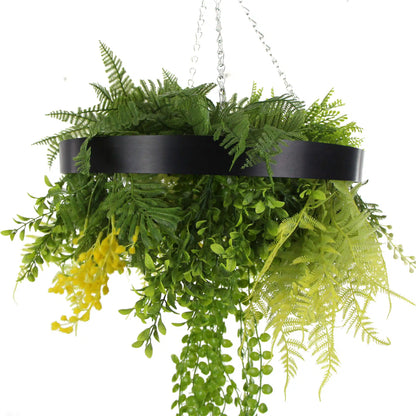 Draping Plant Artificial Roof Hanging Disc 15in long – Black Frame – UV Resistant