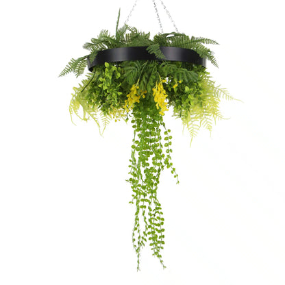 Draping Plant Artificial Roof Hanging Disc 15in long – Black Frame – UV Resistant