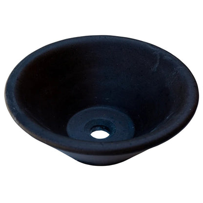 Black Andesite Natural Stone V-Shape Tapered Sink Honed-Matte  (D)16" (H)6"