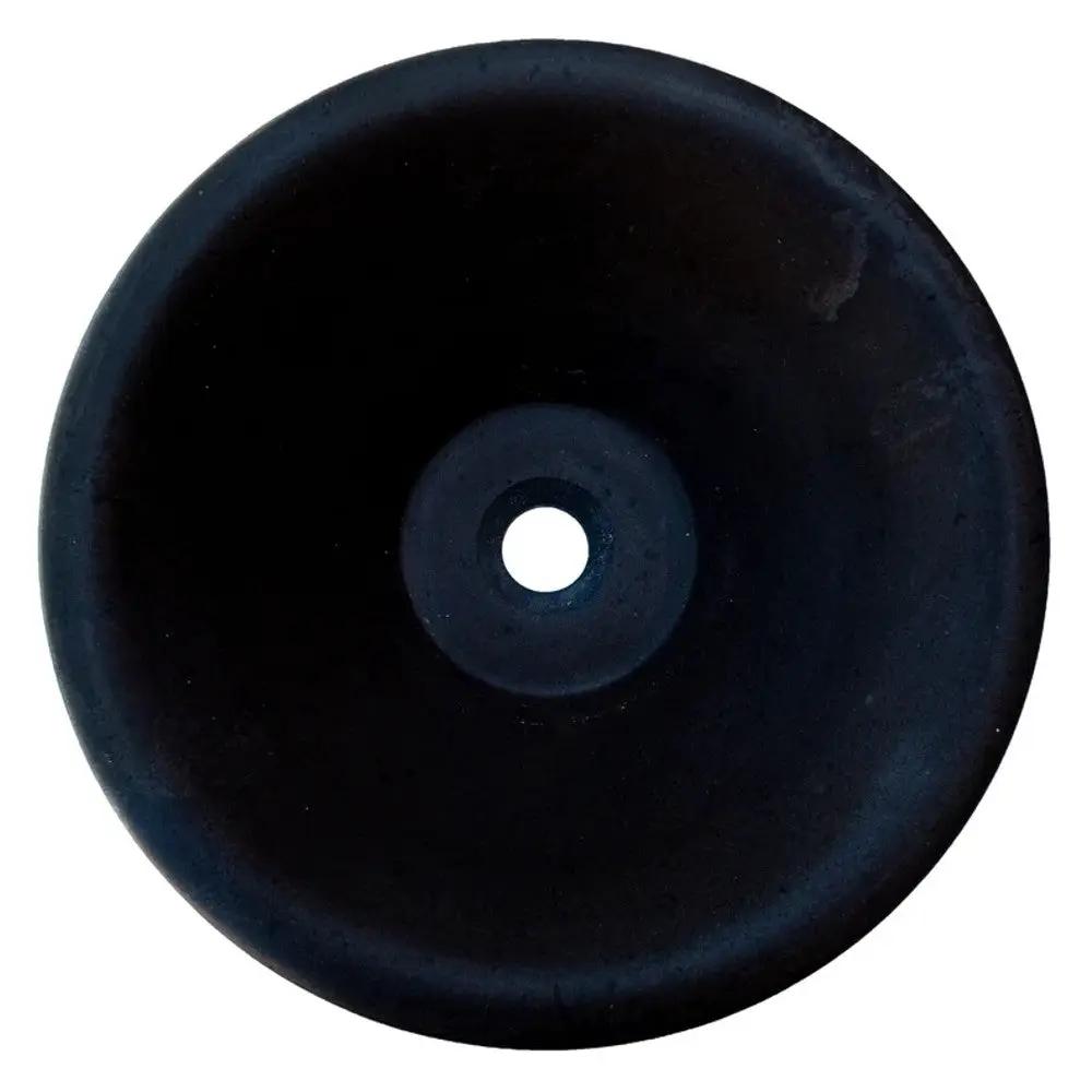 Black Andesite Natural Stone Vessel Sink Tapered Conical Honed Matte