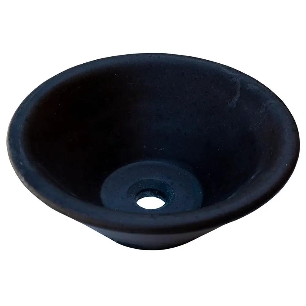 Black Andesite Natural Stone Vessel Sink Tapered Conical Honed Matte