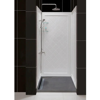 Black Basalt Rectangular Shower Base 32x48x3 - Honed Surface