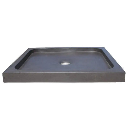 Black Basalt Natural Stone Square Shower Base - 36x36 Inches