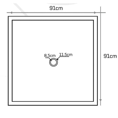 Black Basalt Natural Stone Square Shower Base - 36x36 Inches