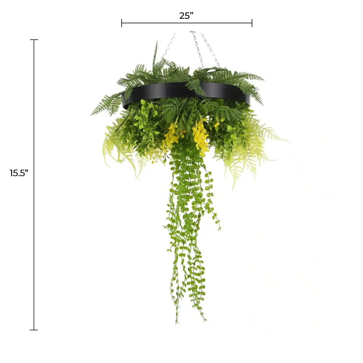Draping Plant Artificial Roof Hanging Disc 15in long – Black Frame – UV Resistant
