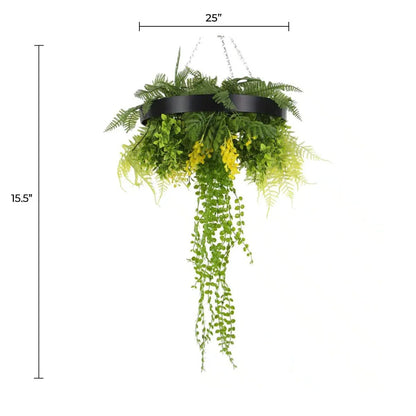 Draping Plant Artificial Roof Hanging Disc 15in long – Black Frame – UV Resistant