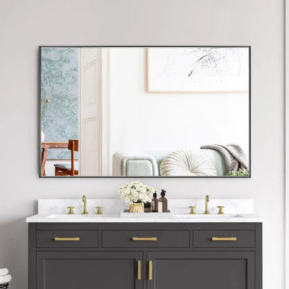 Reflections Sleek Modern Black Aluminum Framed Wall Mirror