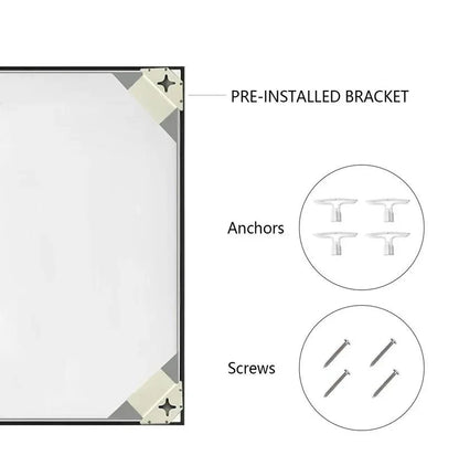 Reflections Sleek Modern Black Aluminum Framed Wall Mirror