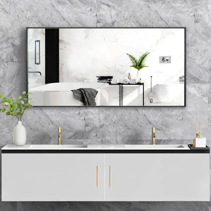 Reflections Sleek Modern Black Aluminum Framed Wall Mirror
