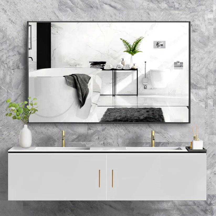 Reflections Sleek Modern Black Aluminum Framed Wall Mirror