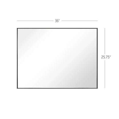 Reflections Sleek Modern Black Aluminum Framed Wall Mirror