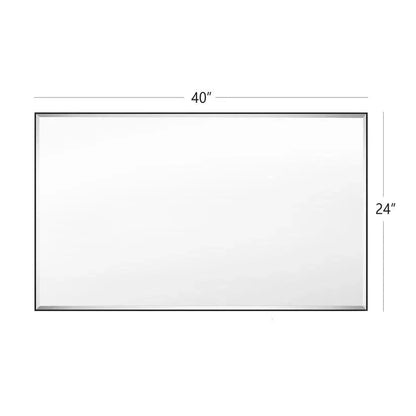 Reflections Sleek Modern Black Aluminum Framed Beveled Wall Mirror