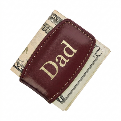Brown Leather Money Clip