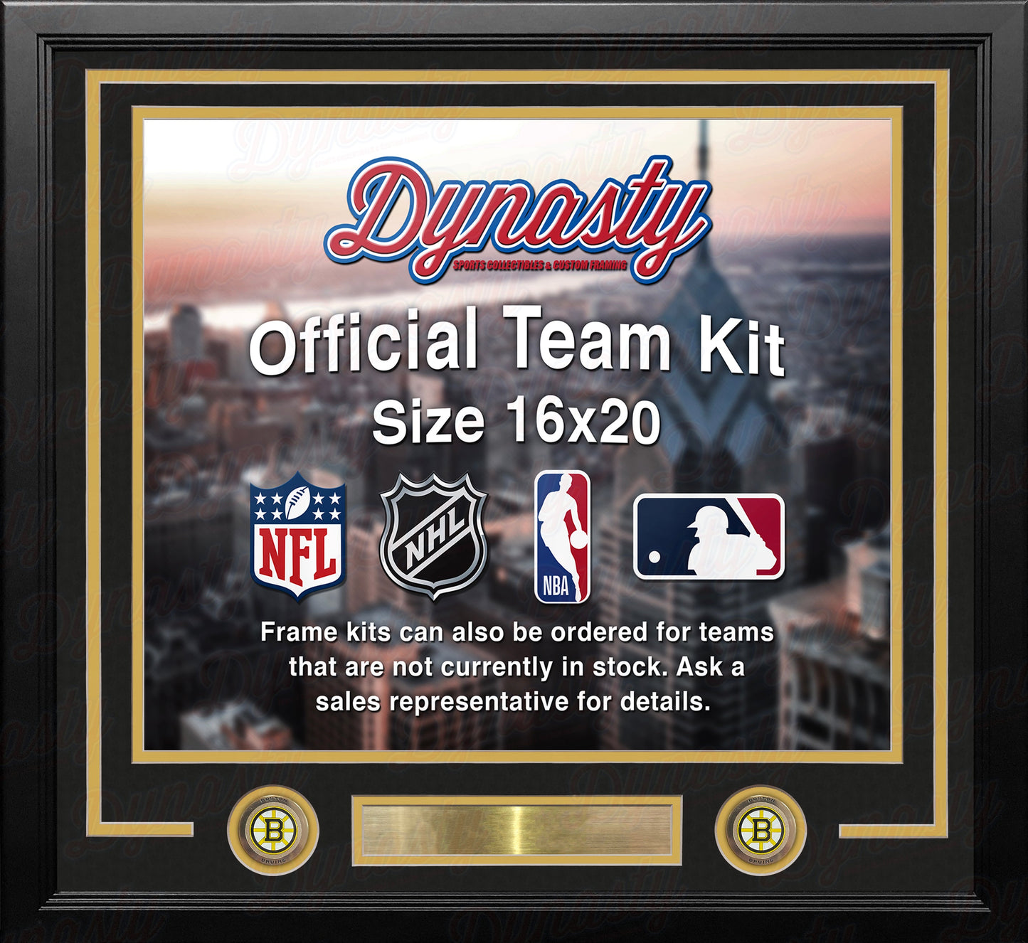 Boston Bruins Custom NHL Hockey 16x20 Picture Frame Kit (Multiple Colors)