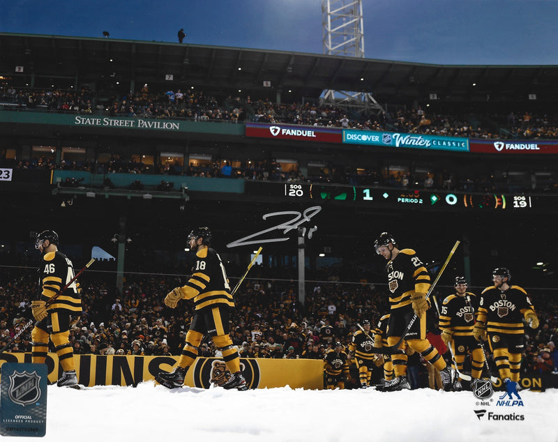 Pavel Zacha 2023 Winter Classic Entrance Boston Bruins Autographed 16" x 20" Hockey Photo
