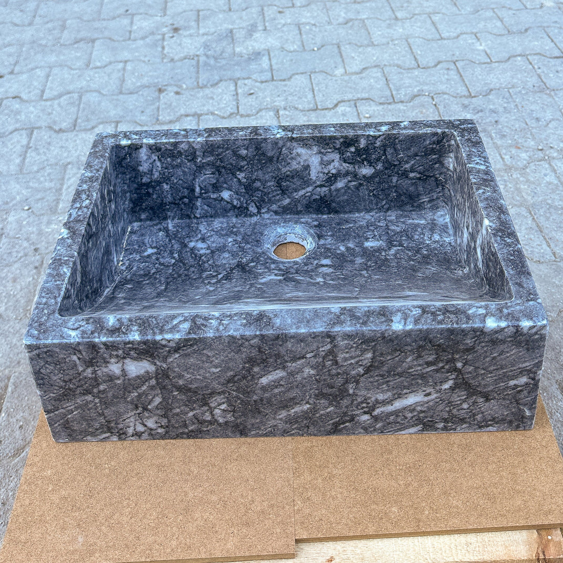Bursa Gray Marble Rectangular Stone Above Vanity Bathroom Sink Polished (W)12" (L)18" (H)6" - In Stock