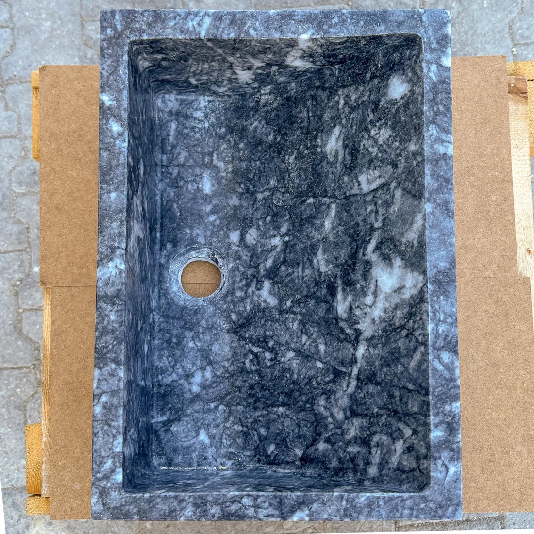 Bursa Gray Marble Rectangular Stone Above Vanity Bathroom Sink Polished (W)12" (L)18" (H)6" - In Stock