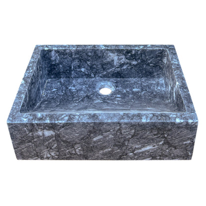 Bursa Gray Marble Rectangular Stone Above Vanity Bathroom Sink Polished (W)12" (L)18" (H)6" - In Stock