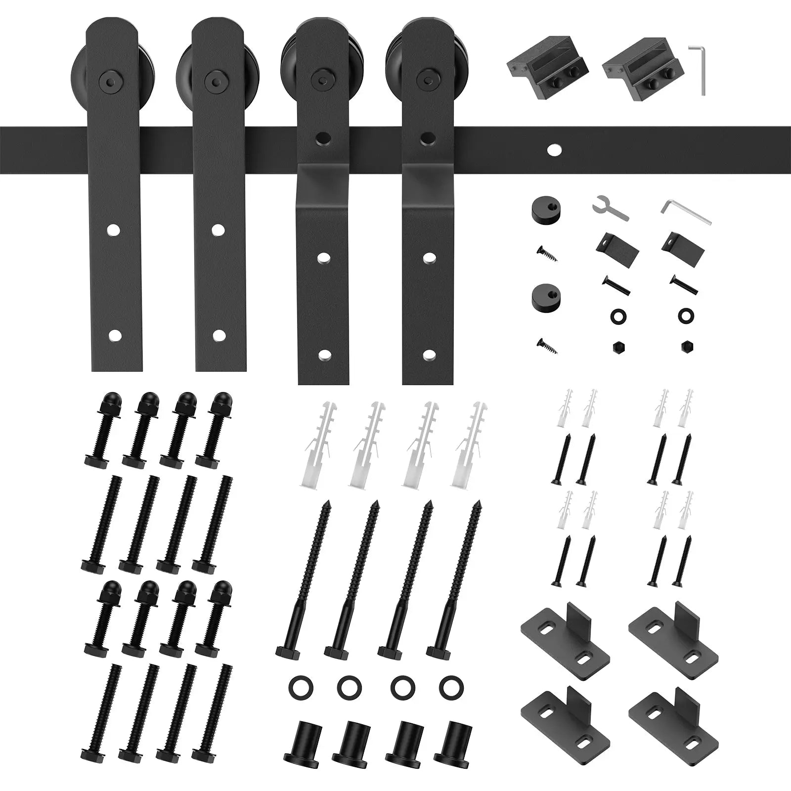 Bypass Sliding Barn Door Hardware Kit Basic I Pulley (No Door)