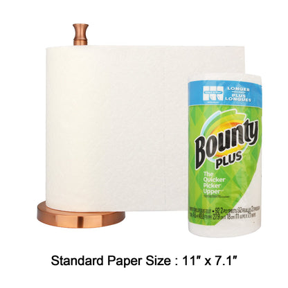 Copper Paper Towel Holder Roll Dispenser Stand for Kitchen Countertop & Dining Room Table