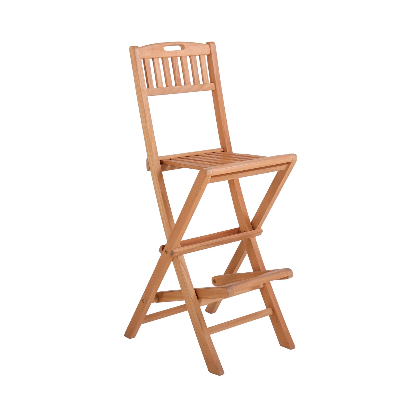 Emmett Natural Teak Indoor/Outdoor Folding Bar Stool - 30"