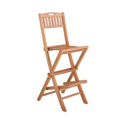 Emmett Natural Teak Indoor/Outdoor Folding Bar Stool - 30"