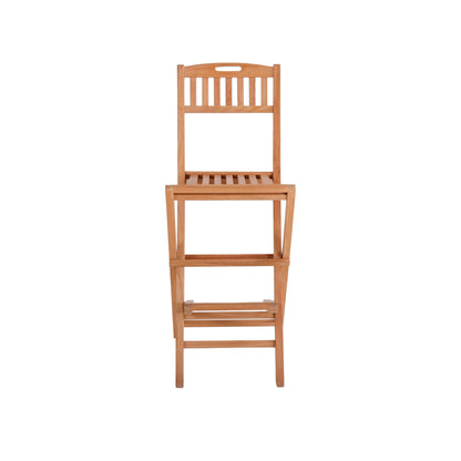 Emmett Natural Teak Indoor/Outdoor Folding Bar Stool - 30"