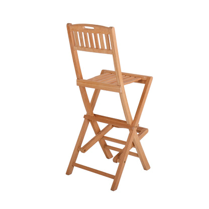 Emmett Natural Teak Indoor/Outdoor Folding Bar Stool - 30"