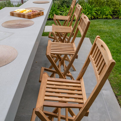 Emmett Natural Teak Indoor/Outdoor Folding Bar Stool - 30"
