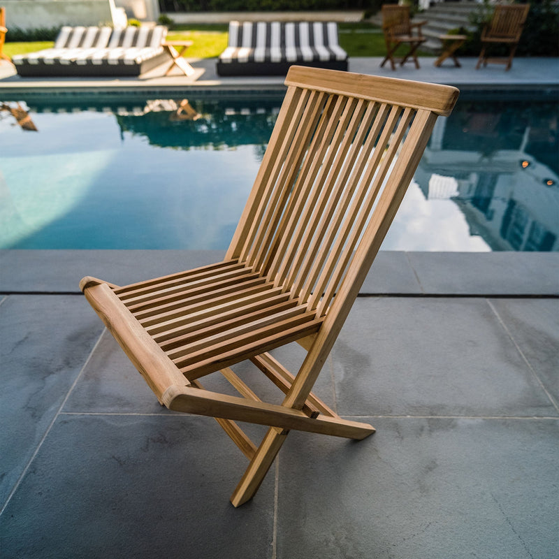 Telluride Teak Outdoor Patio Folding Chair