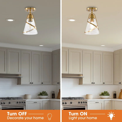 7 Inch Walker 1-Light Semi-Flush Mount Ceiling Light, view 8