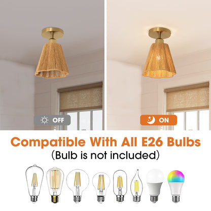 7 Inch Yves 1-Light Semi-Flush Mount Ceiling Light