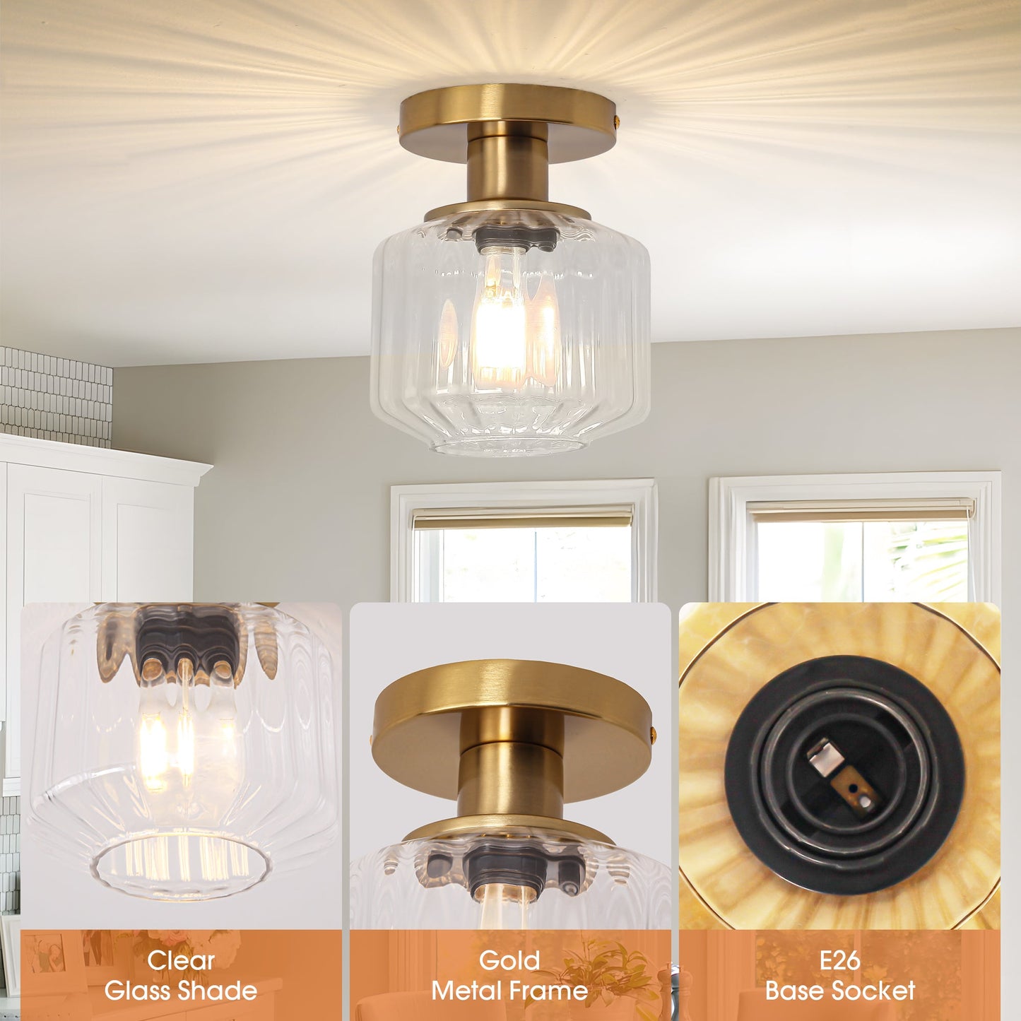 6 Inch Marico 1-Light Semi-Flush Mount Ceiling Light