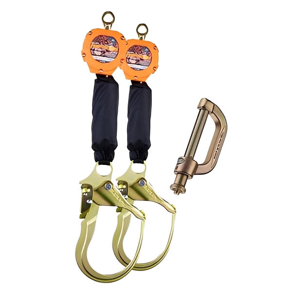 Dual 6 ft Pygmy Hog Self Retracting Lifeline with Connector Kit With Snap/Peri/Rebar Hooks
