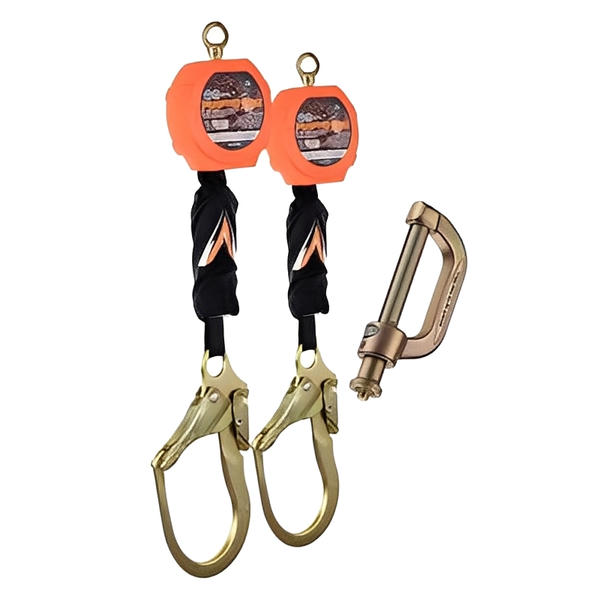Dual Pygmy Hog Self Retracting Lifelines Rebar Hook with Connector Kit - All Lengths