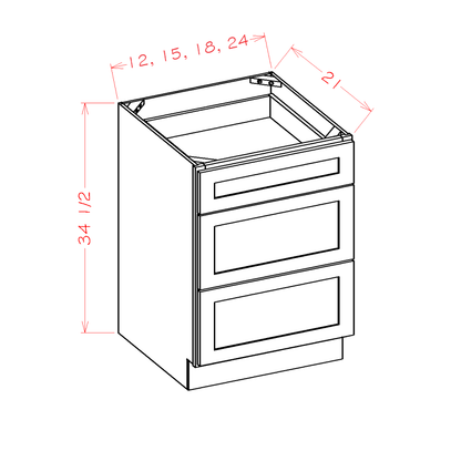 Toffee Stained 24" Bathroom Vanity Drawer Base