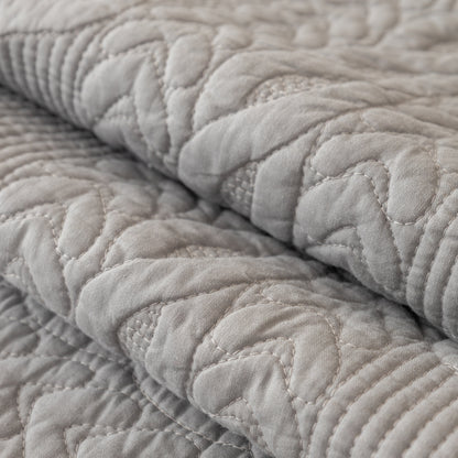Geometric Textured Cotton Quilted Sofa Cover, Non-Slip Washable Couch Protector