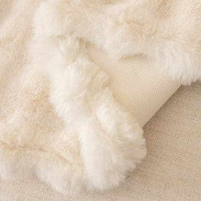 Super Soft Fluffy Faux Rabbit Fur Sofa Throw Blanket, Couch Cover Blanket for Couches Living Room Furniture Throw