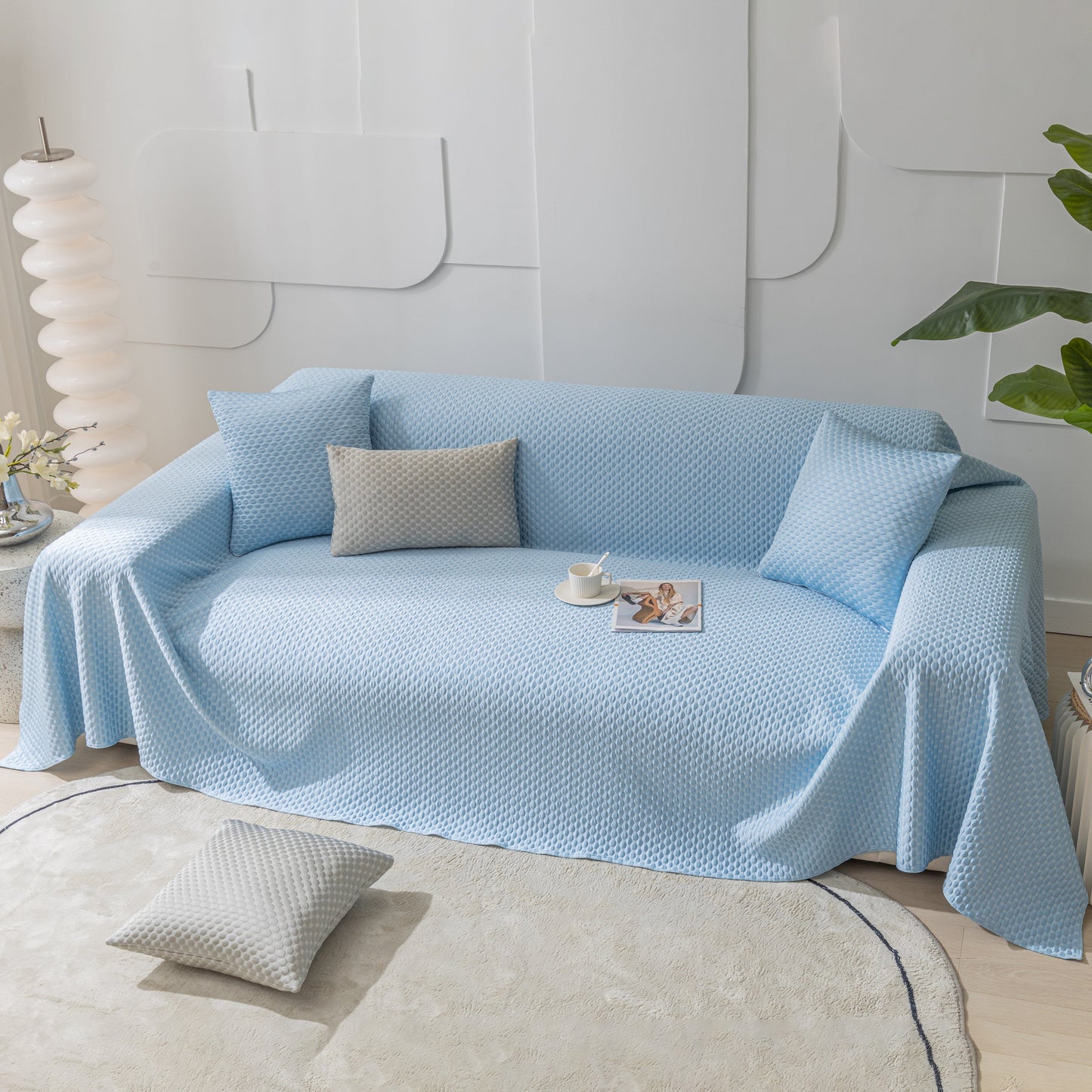 FASHION Granular Textured Sofa Couch Covers, L Shape Sectional Couch Covers, Sofa Covers for Living Room