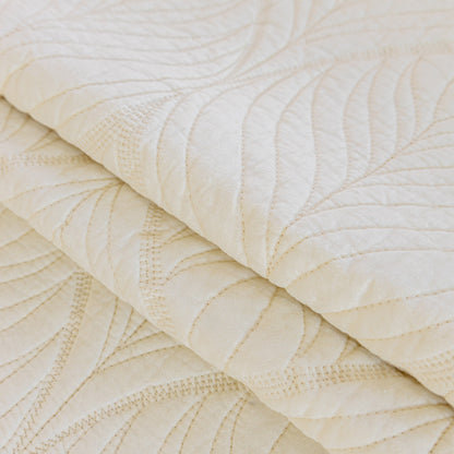 Leaf Vein Textured Cotton Quilted Sofa Slipcover, Non-Slip Modular Couch Covers