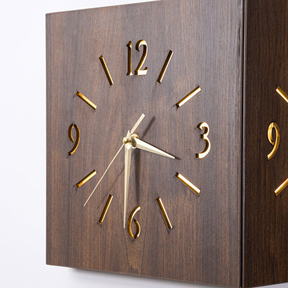 Sounds Activated Backlit Wooden Wall Clock Corner Clock