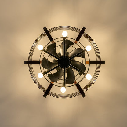 Caged Ceiling Fans with 6 LED Lights
