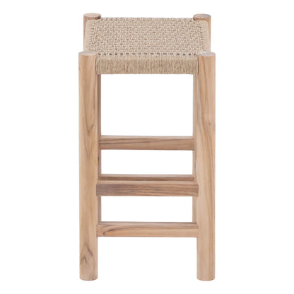 Oslo Natural Teak Indoor/Outdoor Counter Stool - 24"