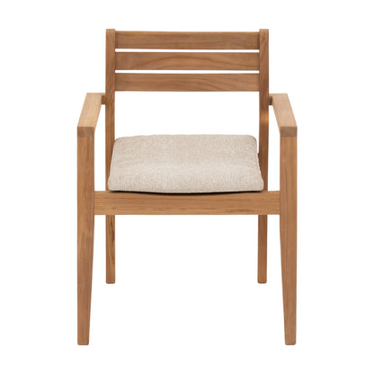 Oslo Natural Teak Outdoor Dining Chair (Set of 2 with Cushions)