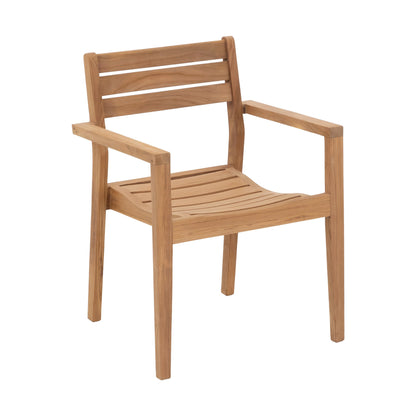 Oslo Natural Teak Outdoor Dining Chair (Set of 2 with Cushions)