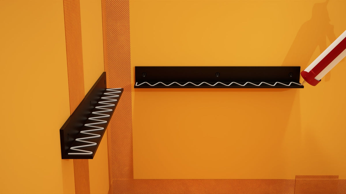 The Original Floating Corner Shower Bench Kit™ with Orange Waterproof Board