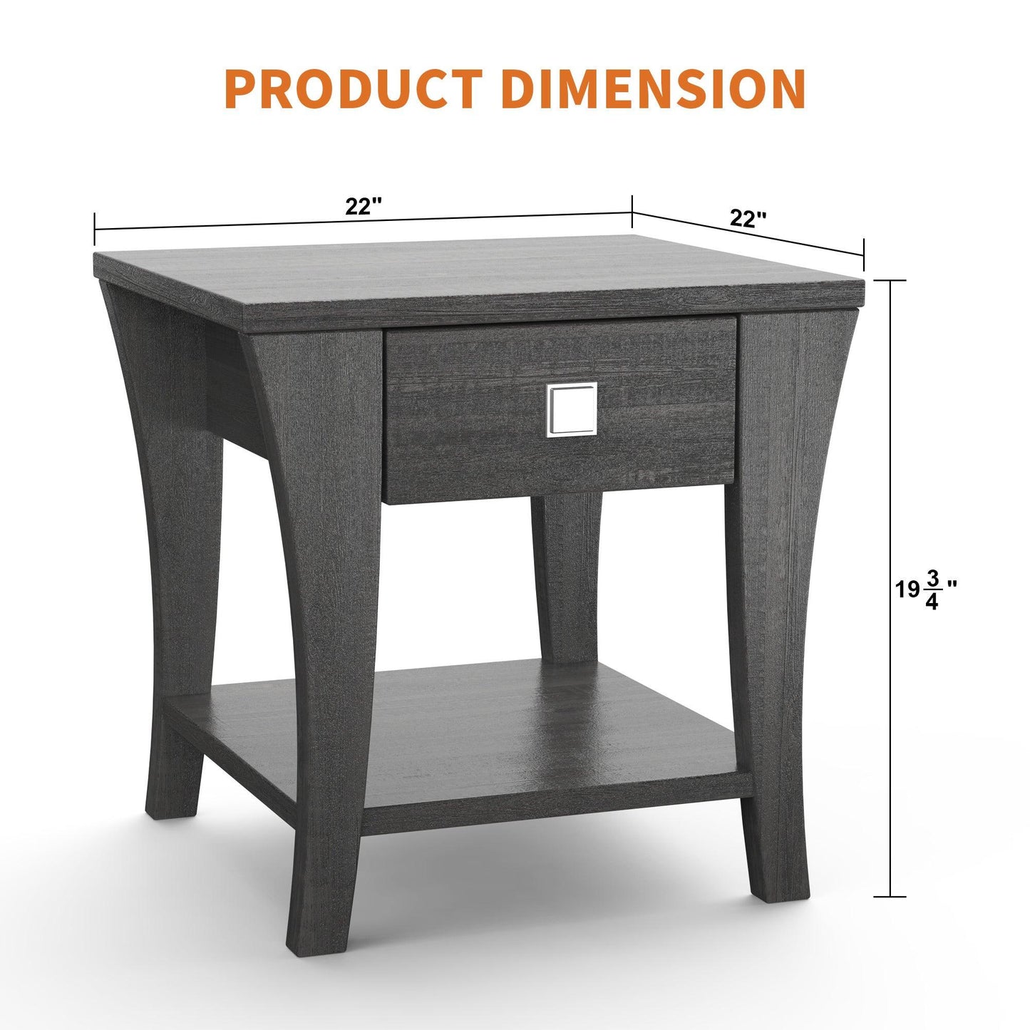 Furniture of America Amity End Table, Gray
