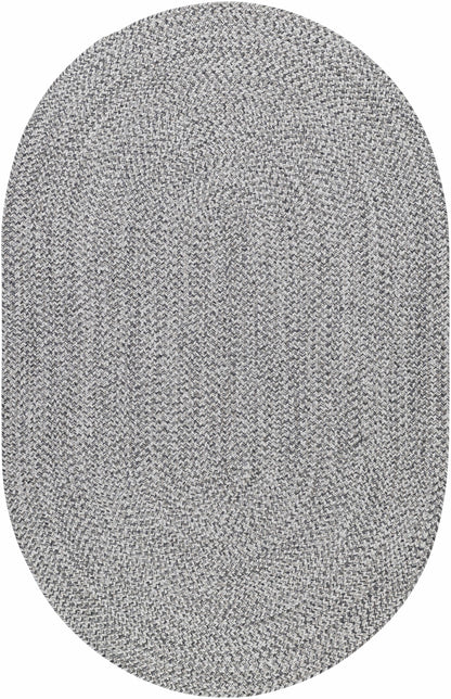 Cream Charcoal Braided Faux Jute Outdoor Rug